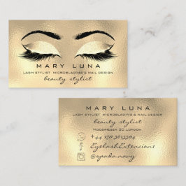 Glas av Makeup Eyebrows Lash SPA HÄLSA Guld Visitkort