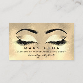 Glas av Makeup Eyebrows Lash SPA HÄLSA Guld Visitkort