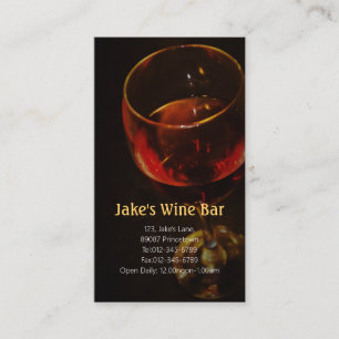 Glas av middag Pub Affärskort Vin Visitkort