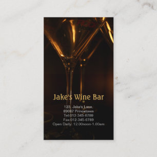Glas av middag Vin Restaurant Pub Visitkort