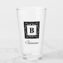 Glas av namn monogram Regal Stil (version 1)