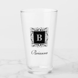 Glas av namn monogram Regal Stil (version 2)