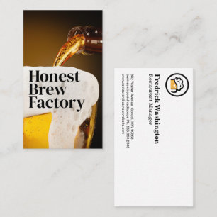 Glas av öl, sötvatten Brewery Visitkort