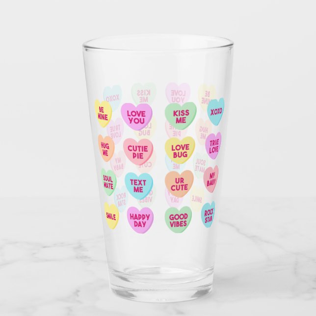Glas av Pint-glaset Heart Candy Valentines day (Framsida)