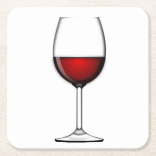 GLAS AV RED VIN UNDERLÄGG PAPPER KVADRAT