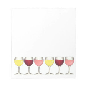 Glas av Red White Rosé Glasses Winery Vin Älskare Anteckningsblock