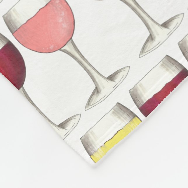 Glas av Red White Rosé Glasses Winery Vin Älskare Fleecefilt (Hörn)