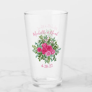 Glas av Rosa Blommigt Bröllop Vatten