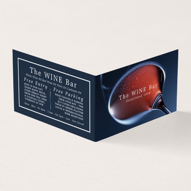 Glas av rosa Vin, Vin Pub/Winery, detaljerat, , Visitkort (Utsida)