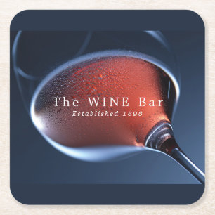 Glas av rosa Vin, Vin Pub/Winery Underlägg Papper Kvadrat