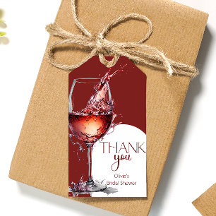 Glas av rött vin Möhippa Tack Presentetikett