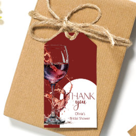 Glas av rött vin Möhippa Tack Presentetikett