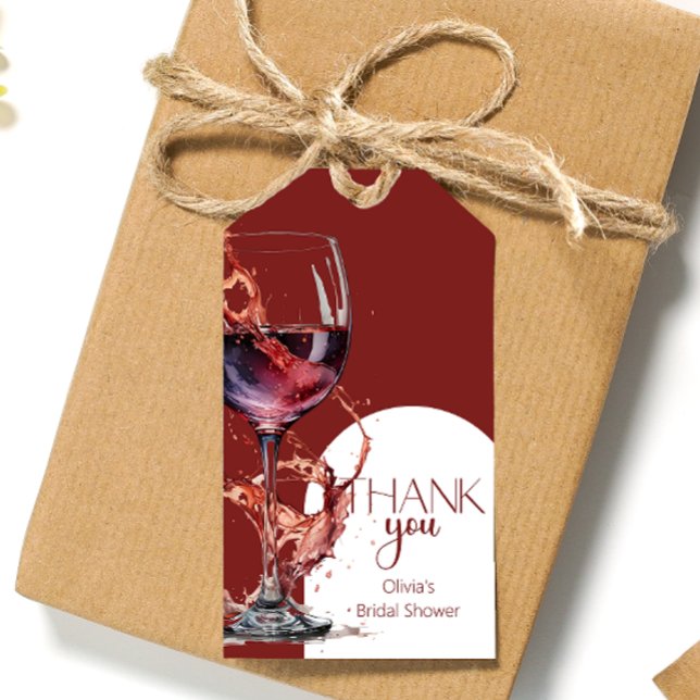 Glas av rött vin Möhippa Tack Presentetikett (Skapare uppladdad)