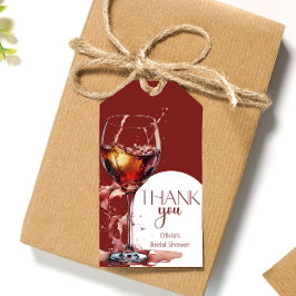 Glas av rött vin Möhippa Tack Presentetikett