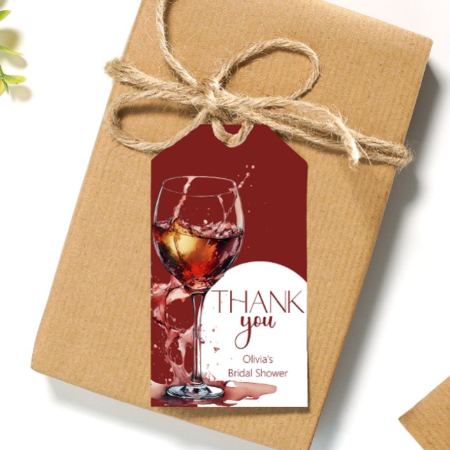 Glas av rött vin Möhippa Tack Presentetikett (Skapare uppladdad)