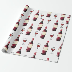 Glas av rött Vin och Vin Presentpapper