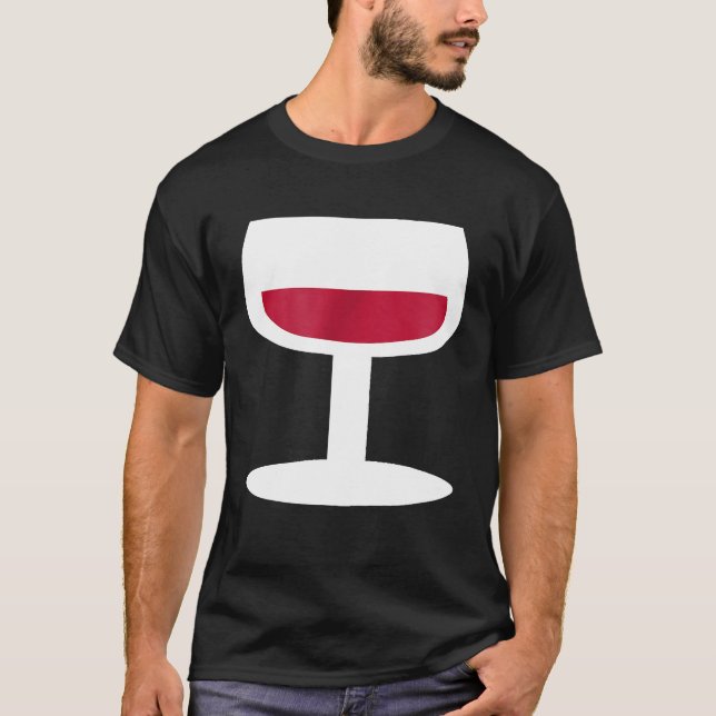 Glas av rött vin t shirt (Framsida)