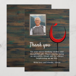 Glas av Rustic Wood Vin 60:e födelsedag Foto Tack Kort