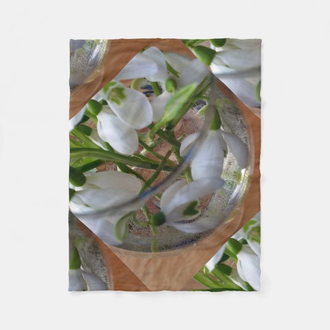 Glas av snödroppar fleecefilt (Framsidan)