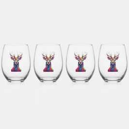 Glas av stenlöst Vin - den färgstarka Hjorten