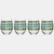 Glas av stenlöst Vin med tryckt Abstrakt Art