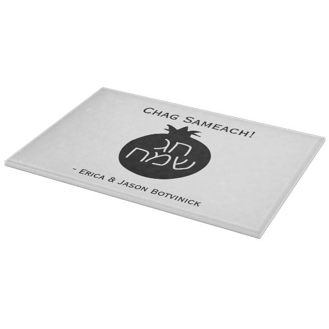 Glas av svart chag-sameach-granat (Hörn)