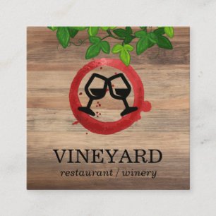 Glas av trä Struktur/Vin   Vinsterna Fyrkantigt Visitkort