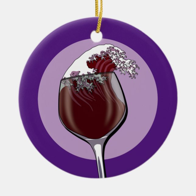 Glas av Vin Julgransprydnad Keramik (Framsidan)