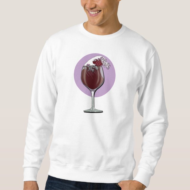 Glas av Vin Lång Ärmad Tröja (Framsida)