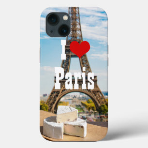 Glas av vin med brieost på Eiffel torn