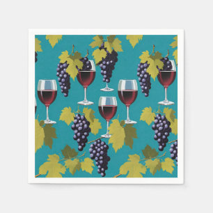 Glas av Vin med grafik på bakgrunden av skalet Pappersservett