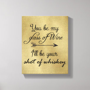 Glas av Vin Shot of Whiskey Canvastryck