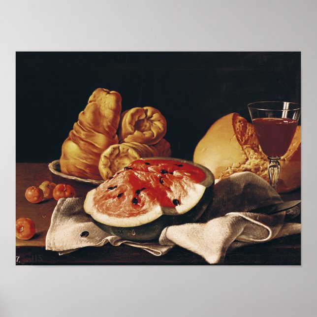 Glas av Vin, Watermelon och Bröd Poster (Framsidan)