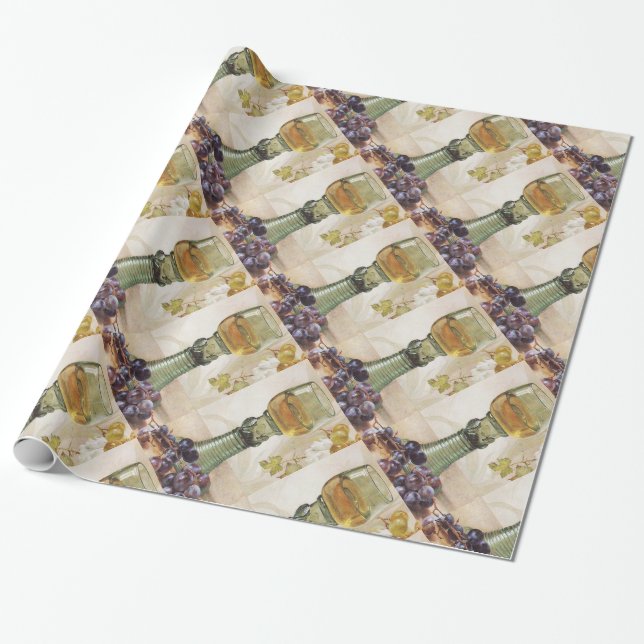 GLAS AV VITE VIN, GAMMAL GRAPVINEYARD PRESENTPAPPER (Utrullad)