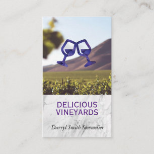 Glas Cheers Druvor Vit Marmor Vinodling Visitkort