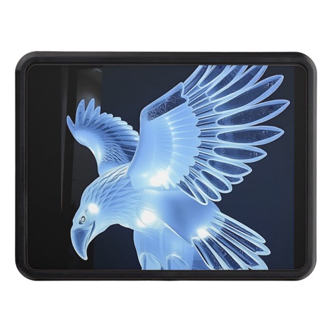 Glas Eagle på svart bakgrund Dragkroksskydd (Framsidan)