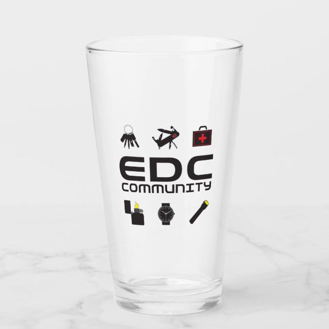 Glas - EDCC-logotyp i svart på färg (Framsida)