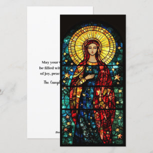 Glas, fastsatt, Madonna Flat Julkort