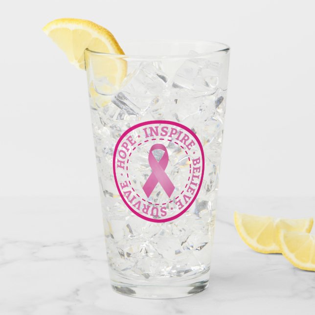 Glas för bröstcancermedvetenhet (Framsida Ice)