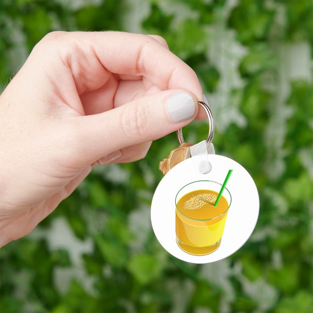 Glas från juicetangentkedjan nyckelring (Skapare uppladdad)