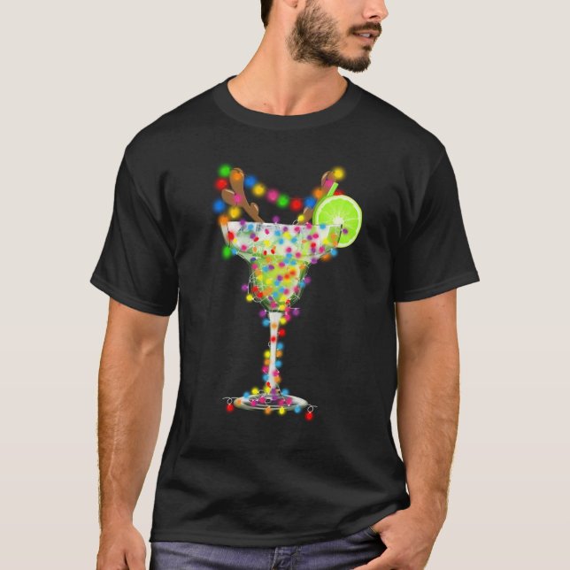 Glas från Margarita Julen Ljus som dricker Älskare T Shirt (Framsida)
