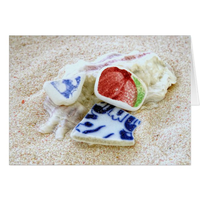 Glas från pottery Sea Hälsningskort (Framsidan Horizontal)