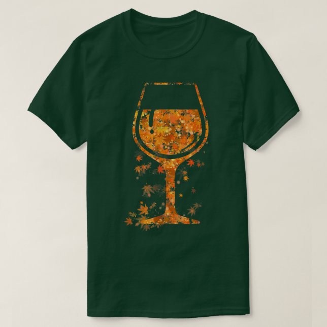 Glas från Vin-kapsel Löv höstfällan Vin Älskare Fu T Shirt (Design framsida)