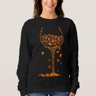 Glas från Vin-musslan Löv hösten, lätt torka W T Shirt