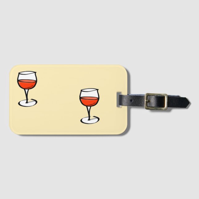 Glas från vin på orange bagagebricka (Framsida horisontal)