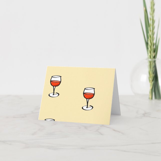 Glas från vin på orange kort (Framsida)