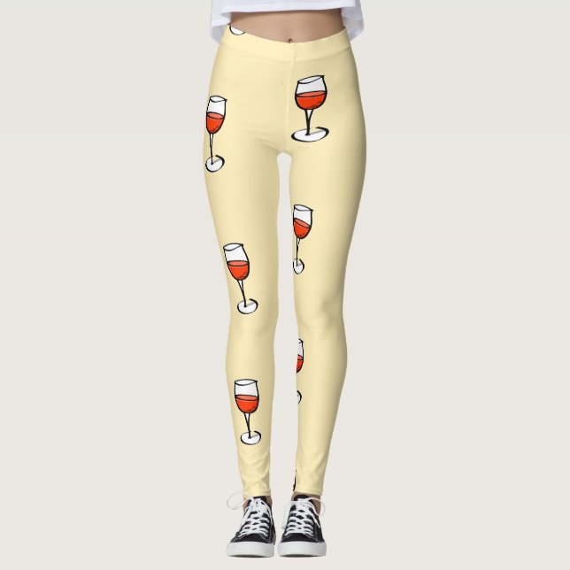 Glas från vin på orange leggings (Framsida)