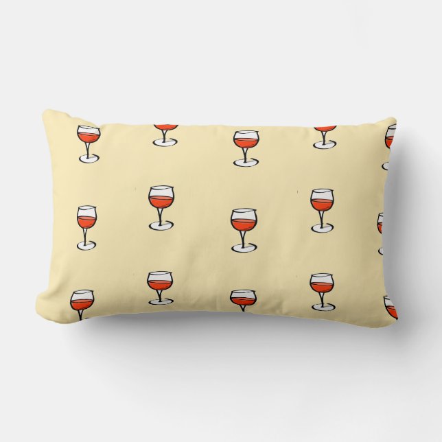 Glas från vin på orange lumbarkudde (Framsida)