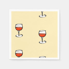 Glas från vin på orange pappersservett