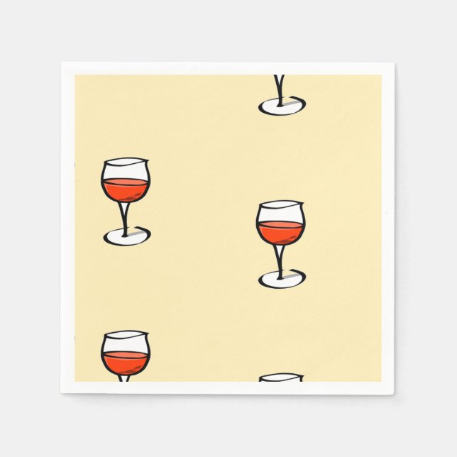 Glas från vin på orange pappersservett (Framsidan)